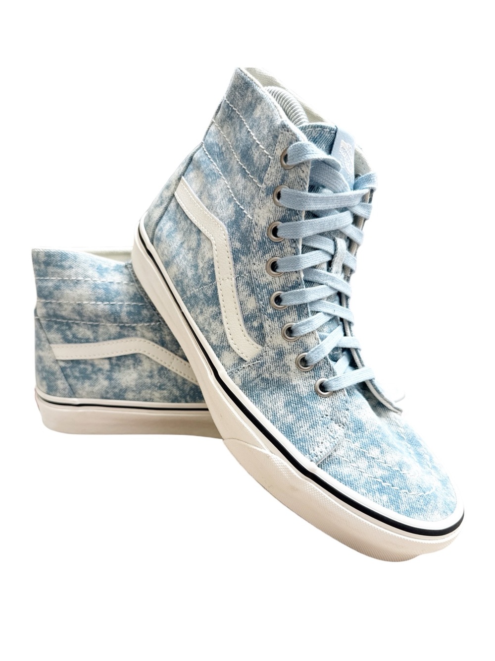 VANS SK8-HI TAPERED DENIM DESTROY-WINTER SKY SNEAKERS NWOT